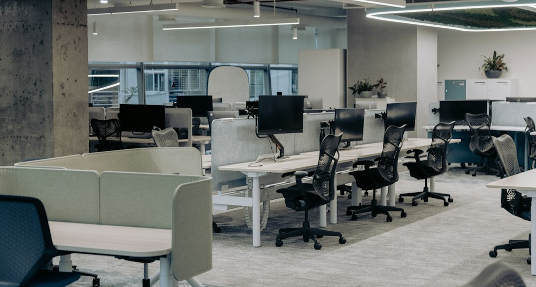 modern office with technology